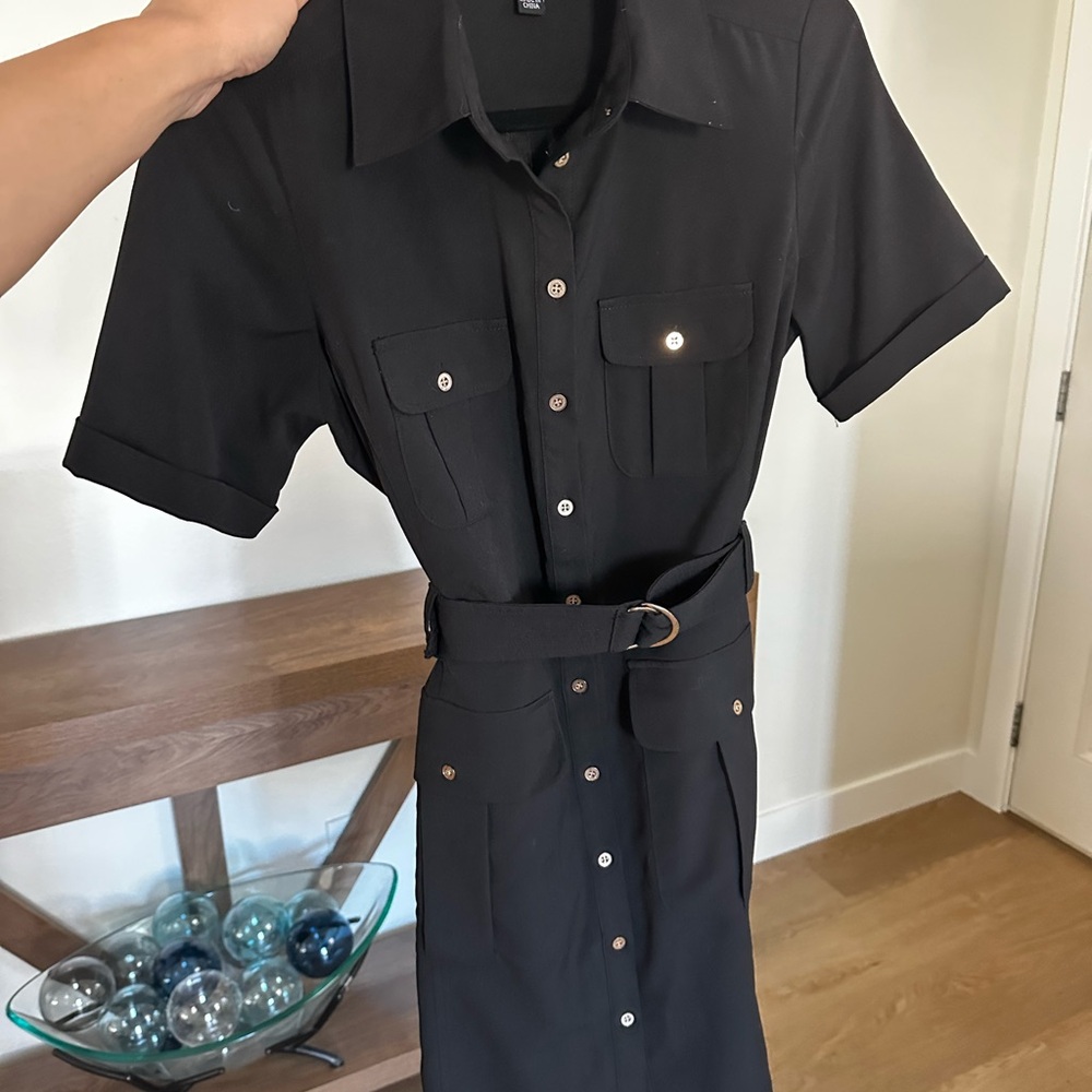 Zac & Rachel Black Button-Down Dress